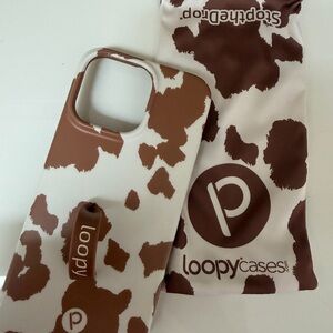 Loopy Case Brown and White Cow Print Phone Case